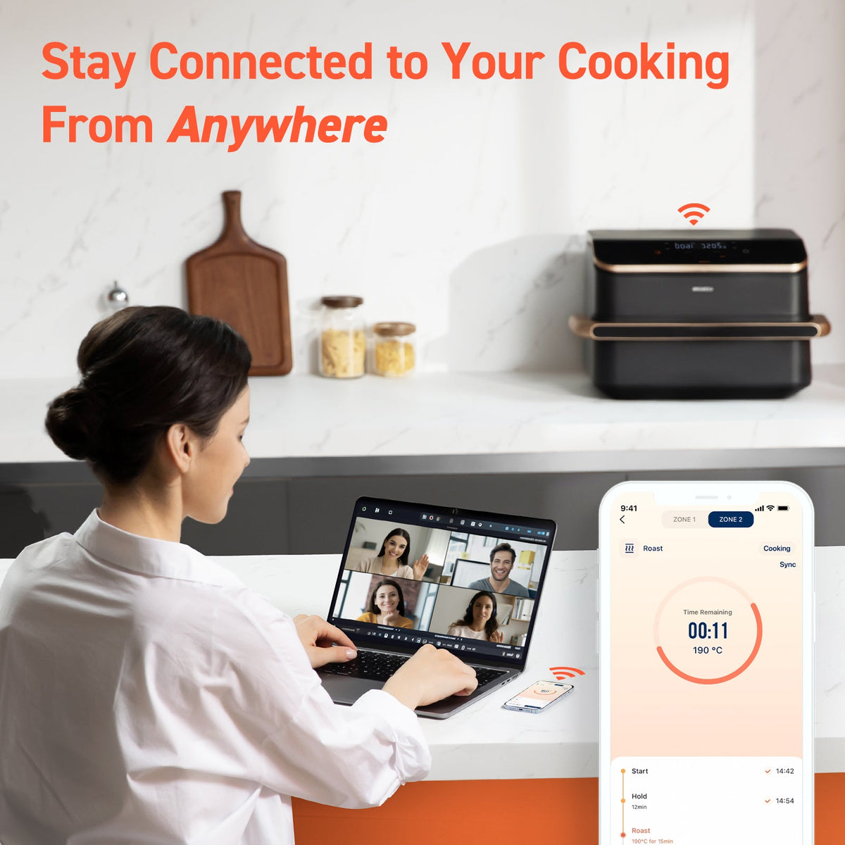 COSORI Dual Blaze Twinfryโข 10-Litre Air Fryer - Rose Gold